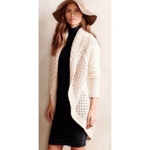 Anthropologie ANGEL OF THE NORTH Crochet Knit Cardigan Sweater Medium Petite MP